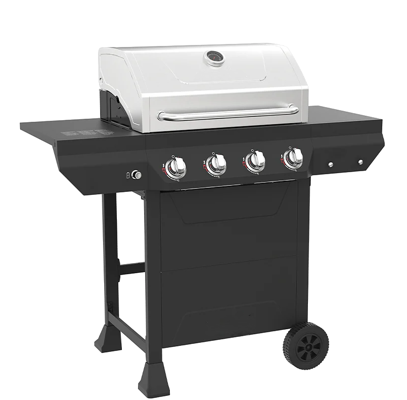4-Burner Gas Grill with Side Burner (2-wheel/side)