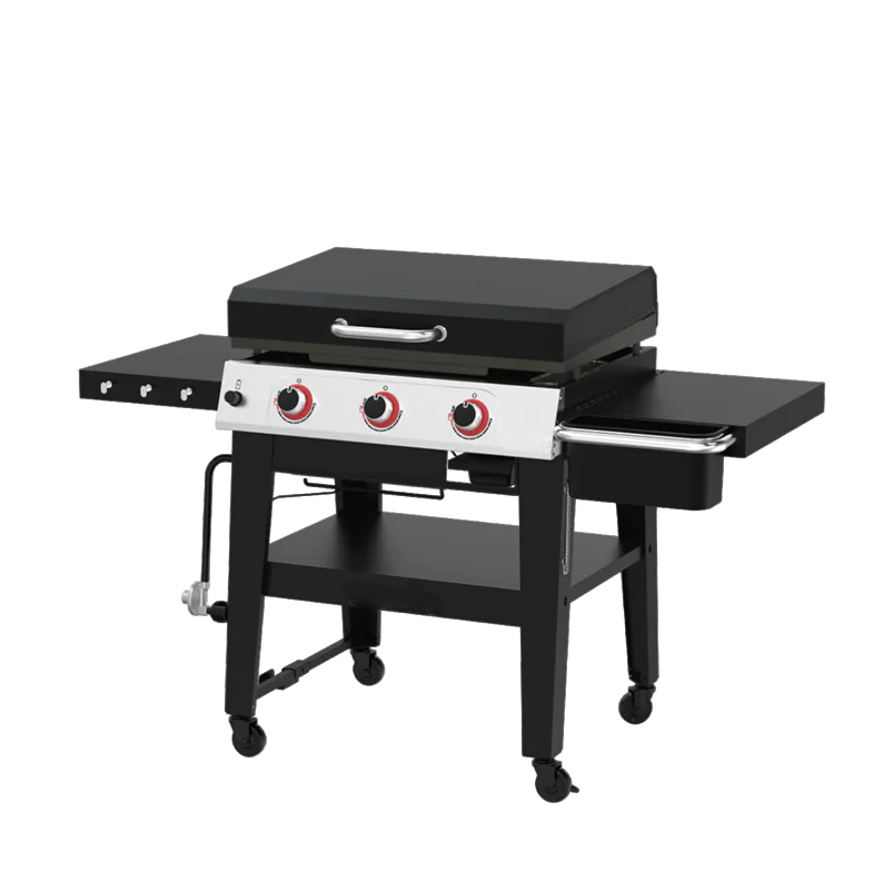3-Burner Propane Gas Grill with Griddle Top (side)