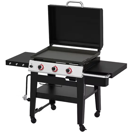 3-Burner Propane Gas Grill with Griddle Top (opened)