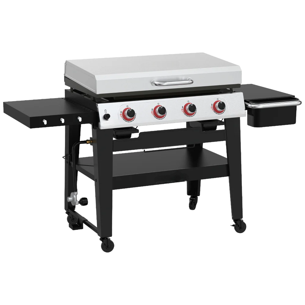 4-Burner Gas Griddle Grill with Flat Top (side)