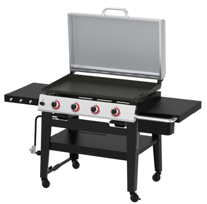 4-Burner Gas Griddle Grill with Flat Top (opened)